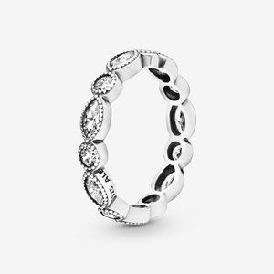 Authentic Pandora Elegant Marquise Band Ring Sz 52